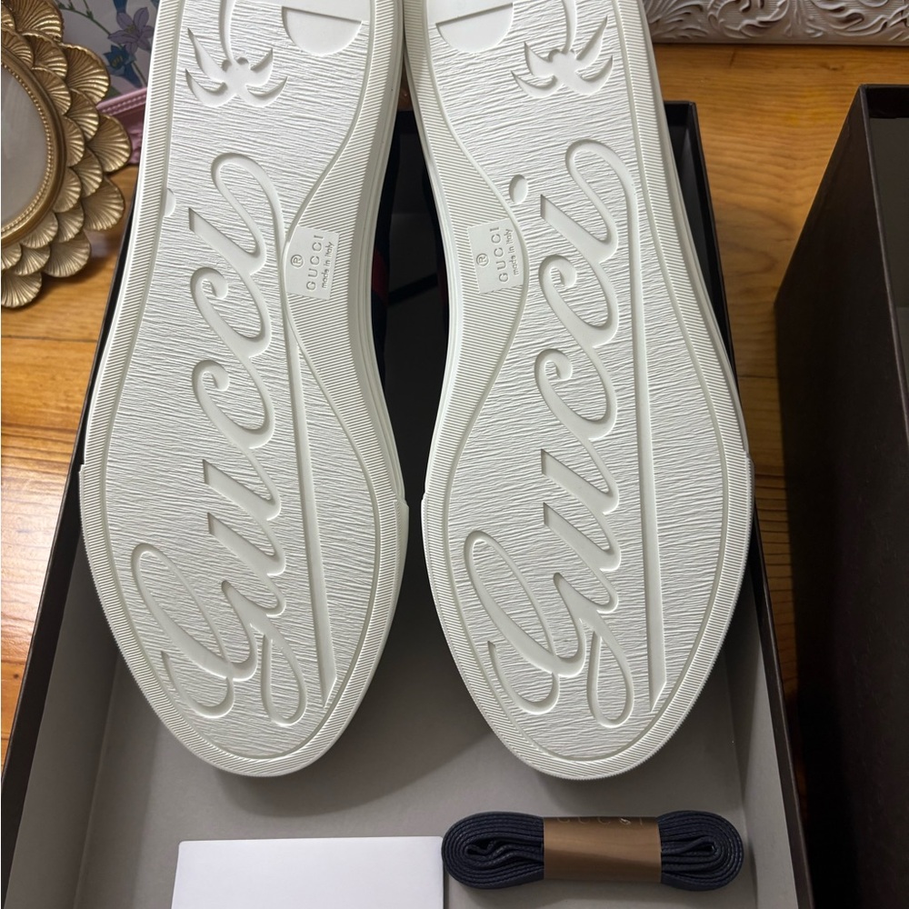 Gucci Navy and White High-Top Sneakers - Picture 3 of 7